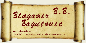 Blagomir Bogutović vizit kartica
